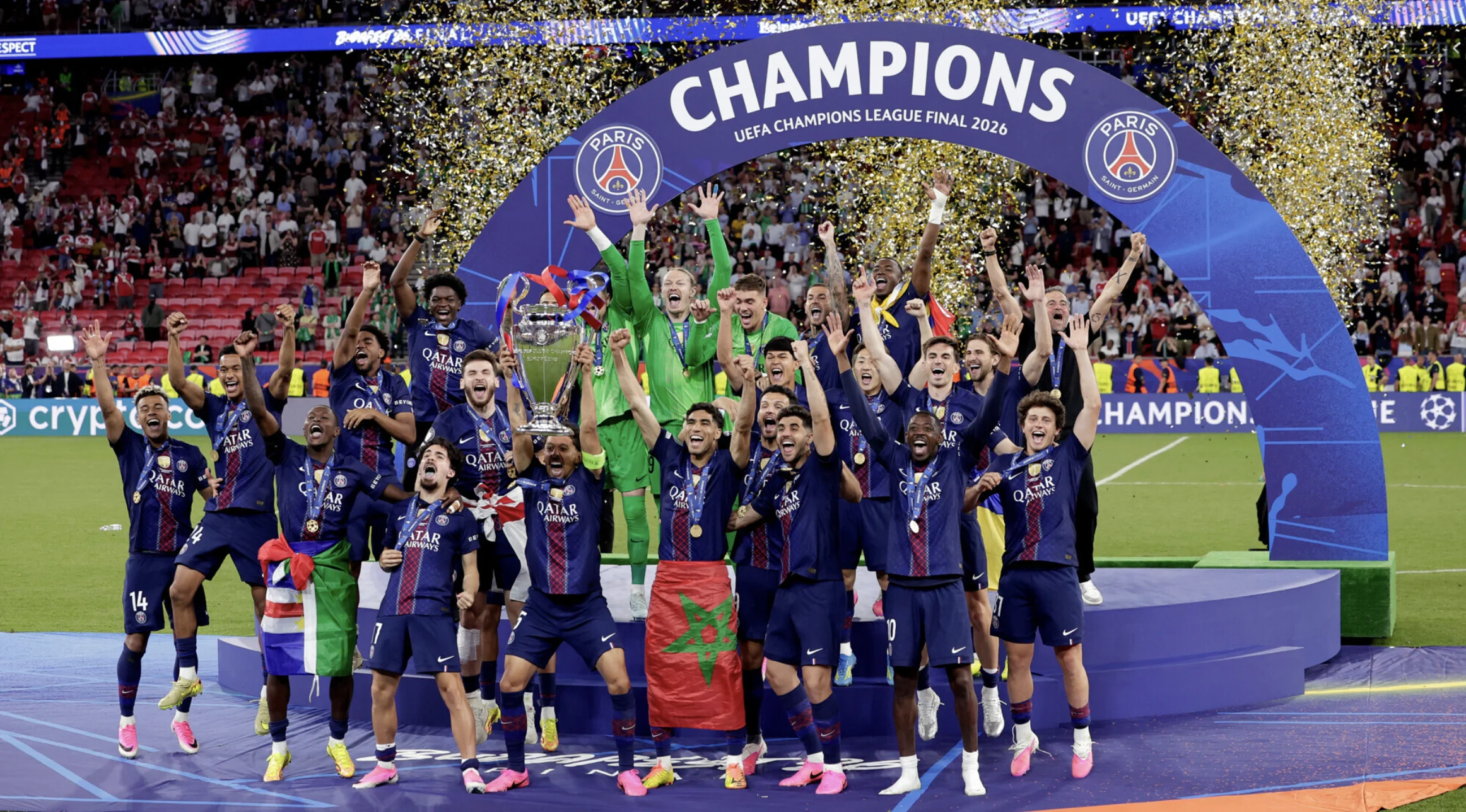 PSG won the Champions League for the second time in history